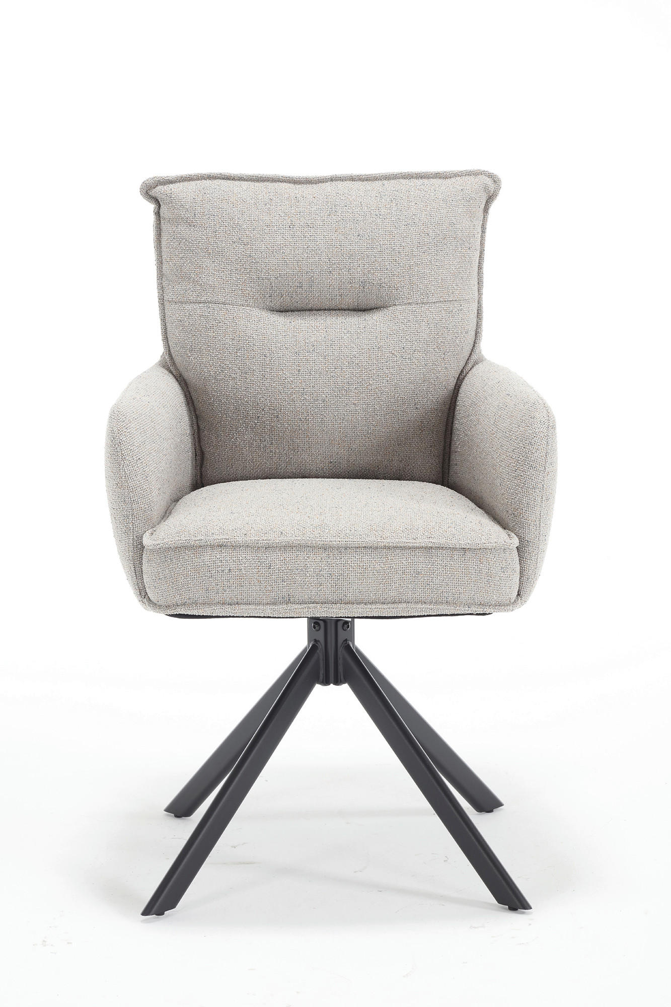 DREHSTUHL  in Struktur Grau  - Schwarz/Grau, MODERN, Textil/Metall (60/93/67cm) - Livetastic