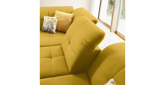 ECKSOFA in Chenille Currygelb 240/308 cm - Currygelb/Schwarz, Design, Textil/Metall (240/308cm) - Xora