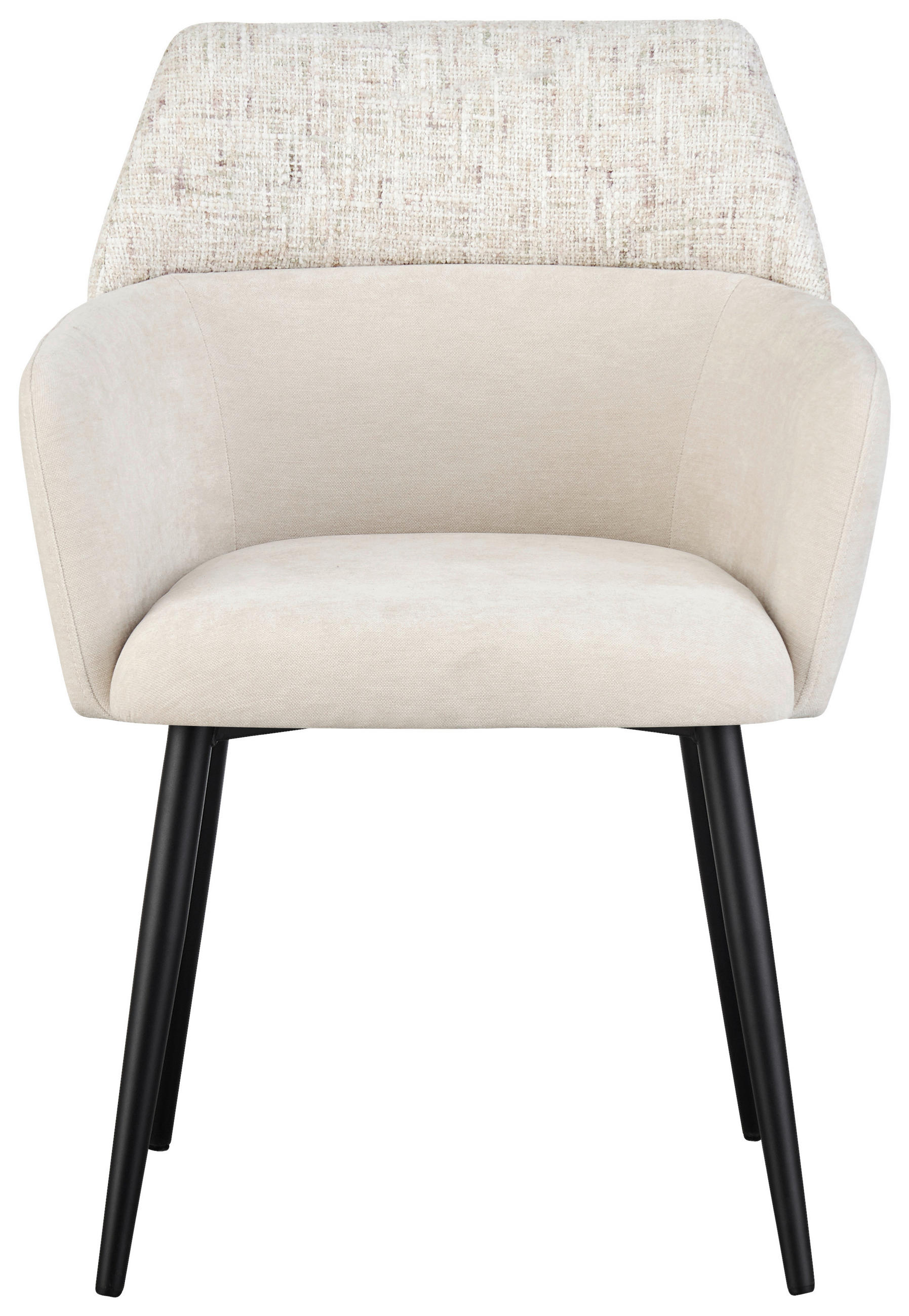 ARMLEHNSTUHL  in Eisen Webstoff  - Beige/Schwarz, Design, Textil/Metall (61/83/61cm) - Novel