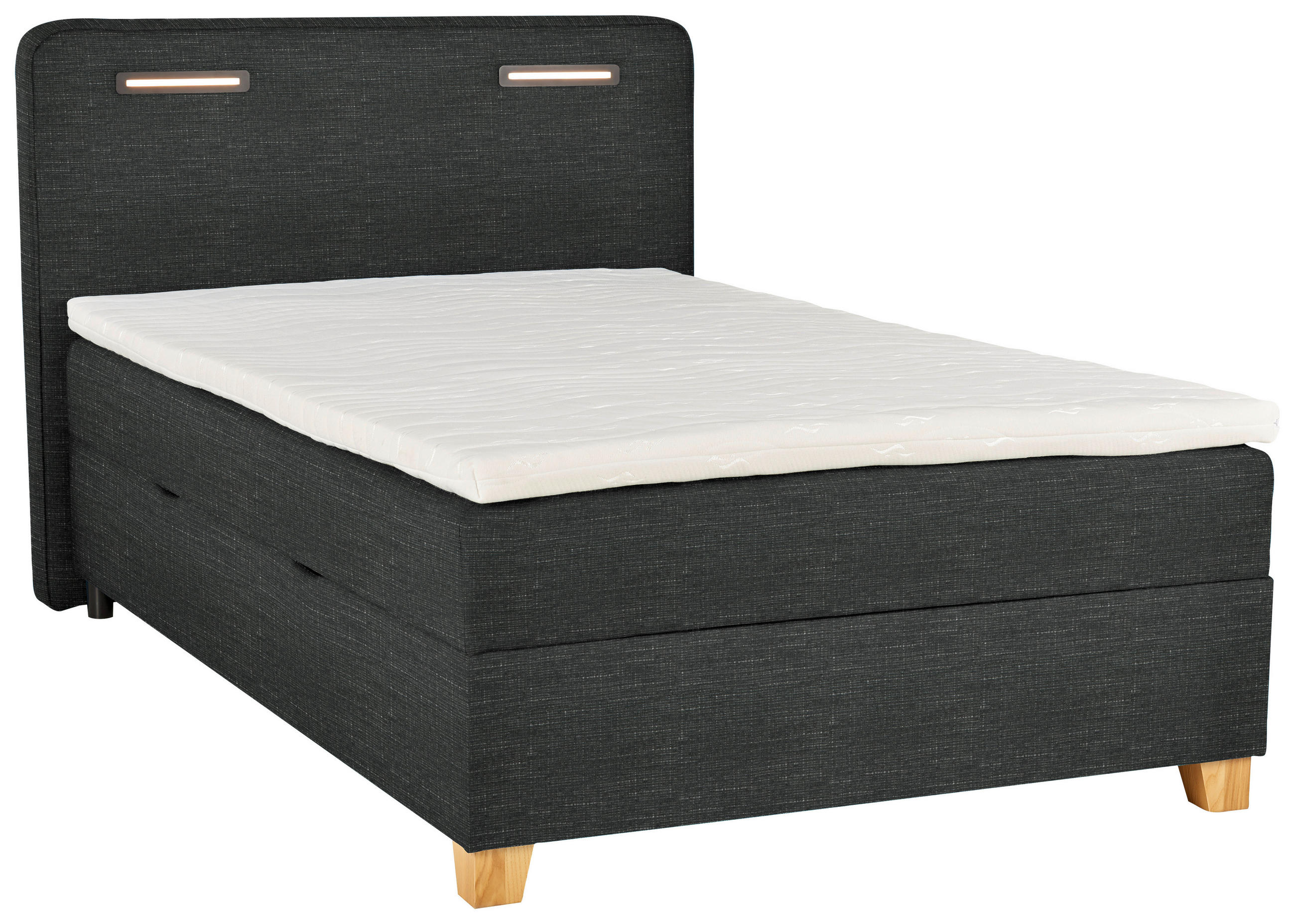 BOXBETT 120/200 cm  in Anthrazit  - Anthrazit, KONVENTIONELL, Holz/Textil (120/200cm) - Moderano