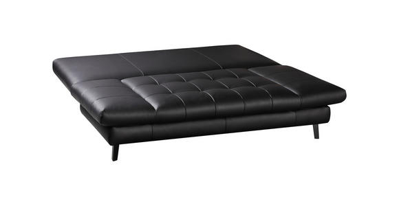 SCHLAFSOFA in Echtleder Schwarz  - Schwarz, Design, Leder/Metall (209/94/94cm) - Novel