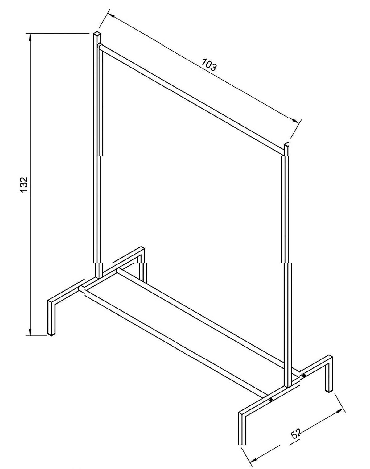 KLEIDERSTÄNDER in Weiß 103/132/52 cm   - Weiß, Design, Metall (103/132/52cm) - MID.YOU