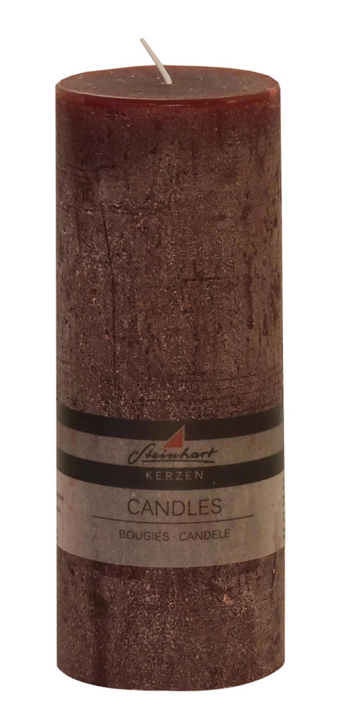 STUMPENKERZE 7,8/20 cm  - Dunkelrot, Basics (7,8/20cm) - Steinhart