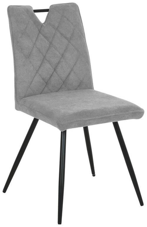 STUHL Webstoff Grau, Schwarz  - Schwarz/Grau, MODERN, Textil/Metall (47/87/60cm) - Boxxx