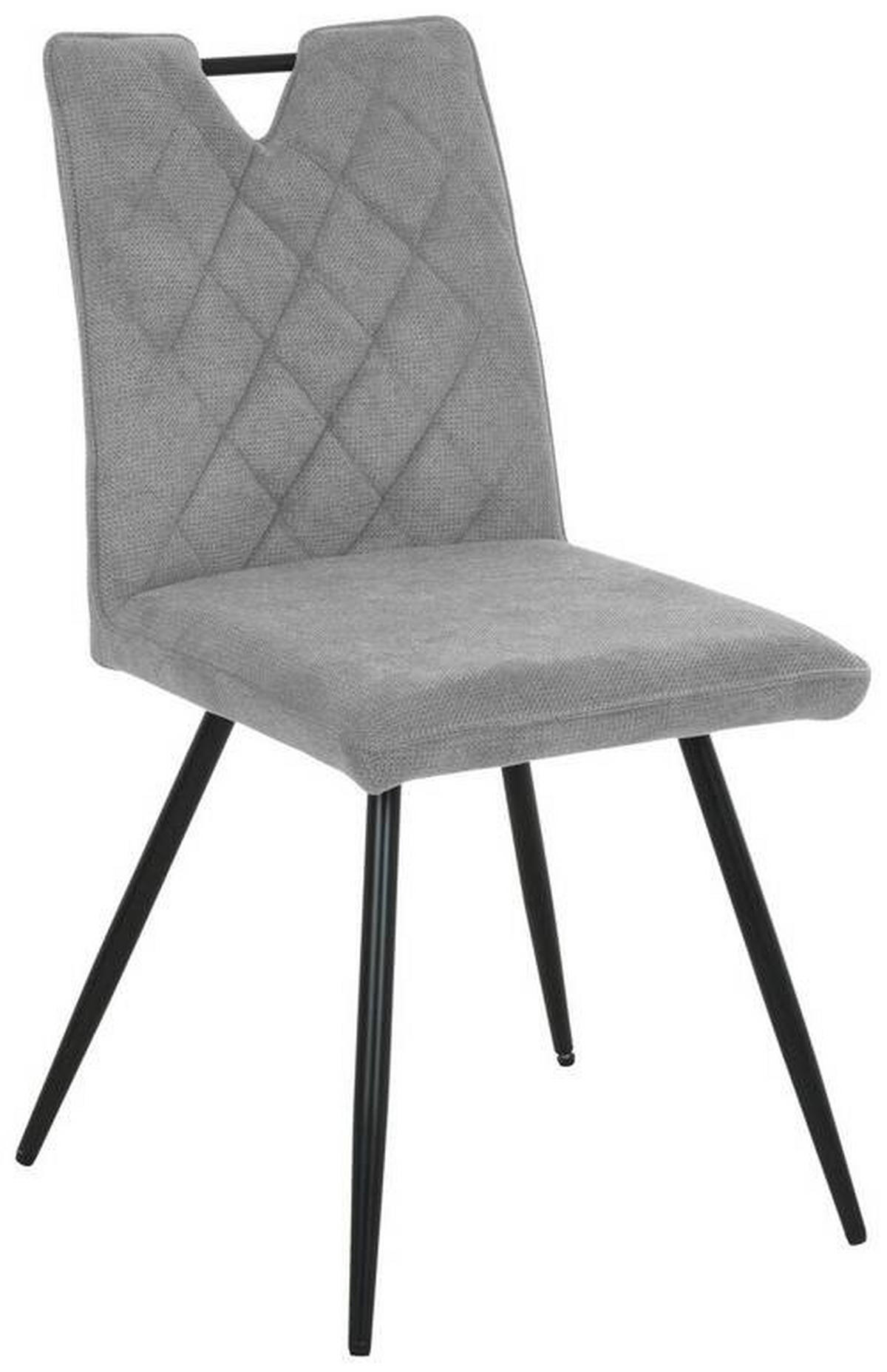 CHAISE  in Eisen Webstoff  - Schwarz/Grau, Modern, Textil/Metall (47/87/60cm) - Boxxx