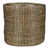 PFLANZENTOPF  - Schwarz, Natur, Naturmaterialien (24/24/22,5cm)