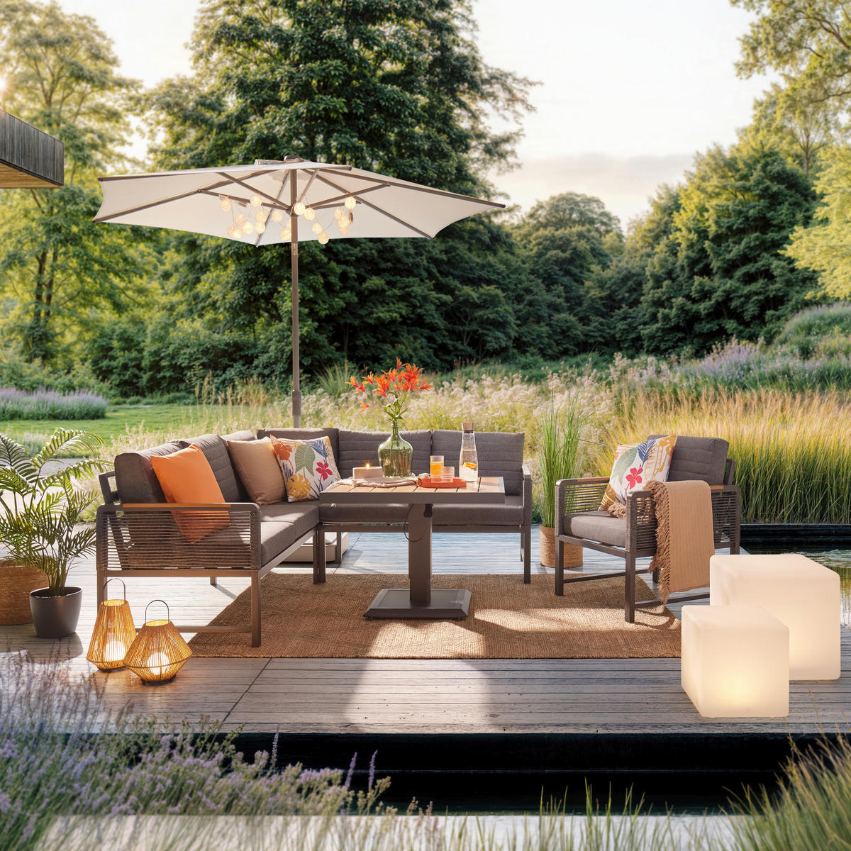 SONNENSCHIRM  250/250 cm  - Silberfarben/Hellgrau, Basics, Textil/Metall (250/250cm) - Suncomfort by Glatz