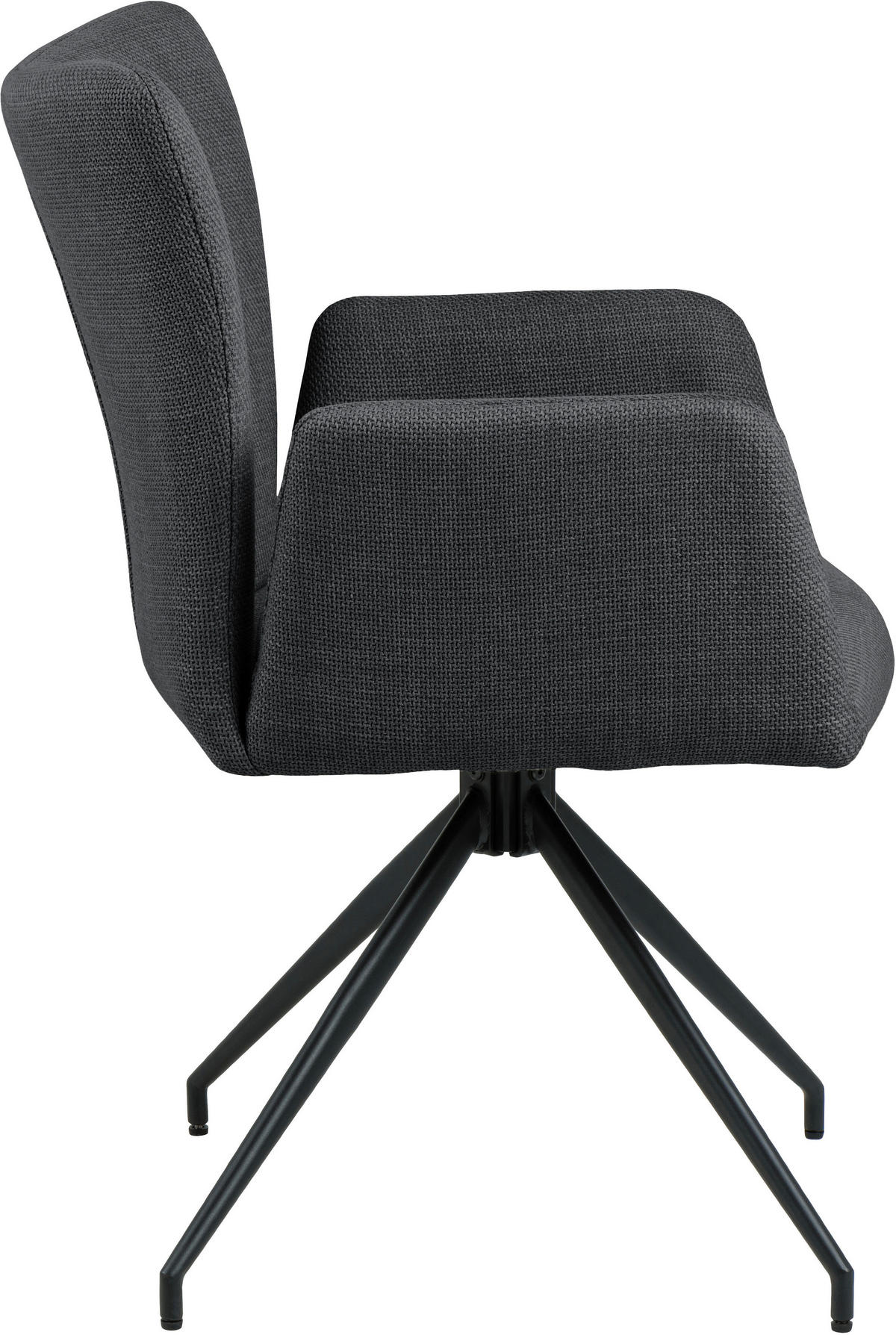 STOLICA S NASLONOM ZA RUKE  tamno siva  tekstil      - tamno siva/crna, Design, tekstil/metal (57,5/86/61,5cm) - MID.YOU