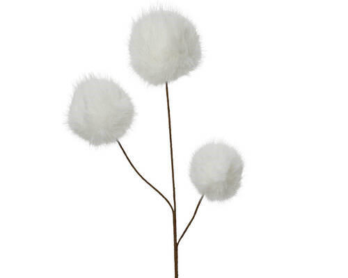 DEKORAČNÍ VĚTVIČKA 70 cm - bílá/hnědá, Lifestyle, kožešina/plast (70cm)