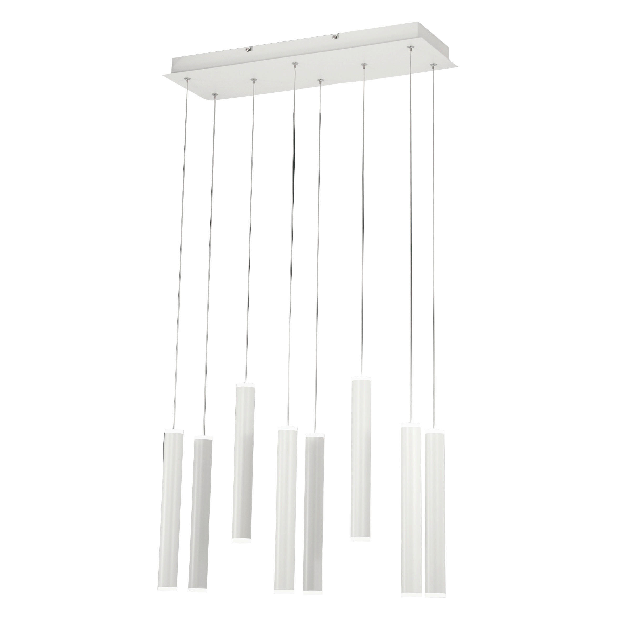 LED-HÄNGELEUCHTE Prado 60/20/200 cm  - Weiß, Design, Metall (60/20/200cm)