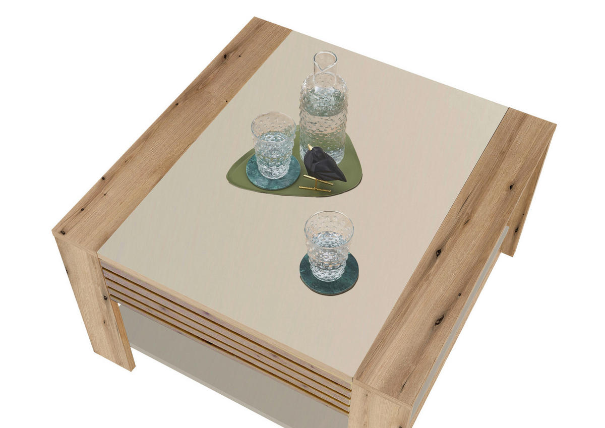 COUCHTISCH quadratisch Eichefarben, Kaschmir  - Kaschmir/Eichefarben, Design, Holzwerkstoff (70/42/70cm) - MID.YOU