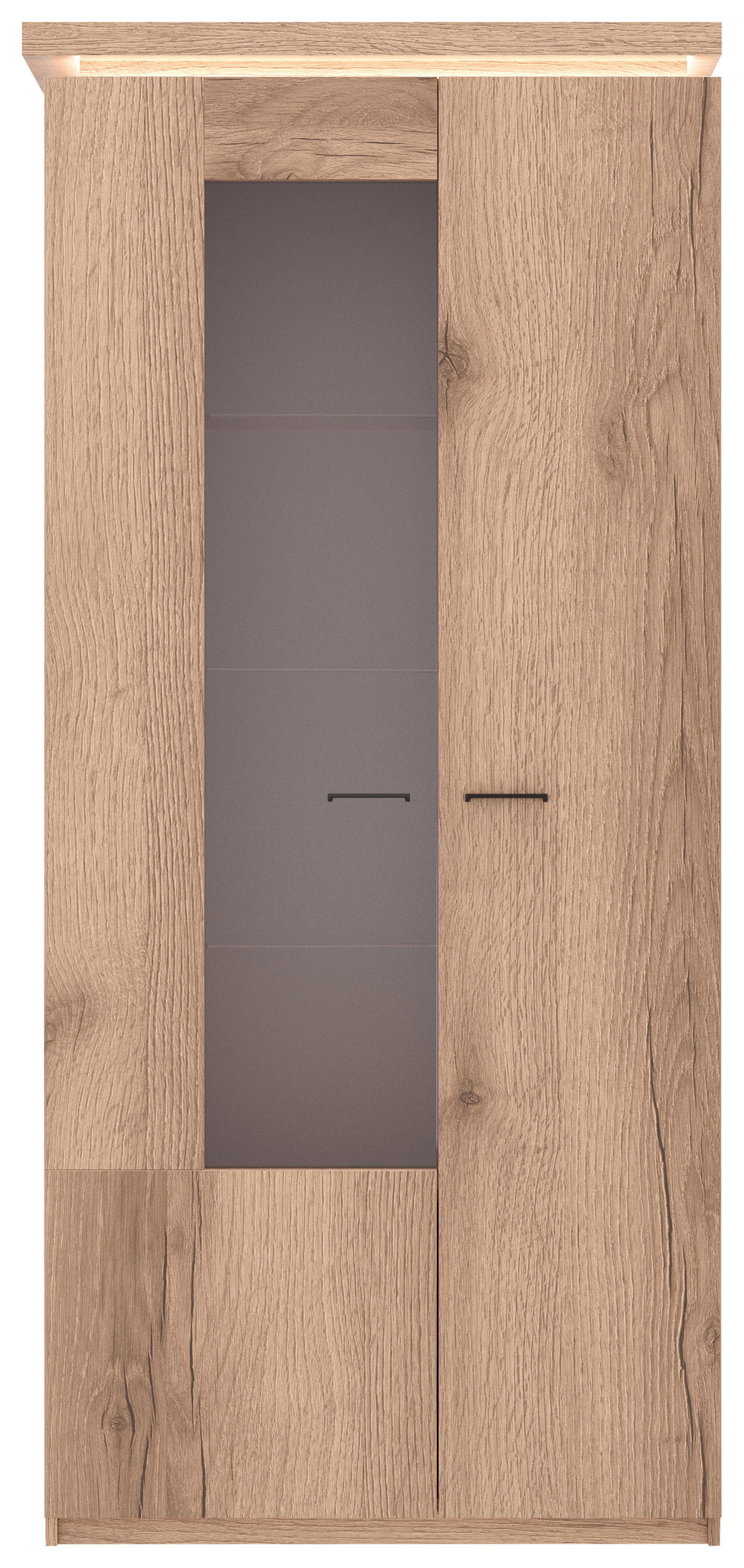 Vitrine Vancouver B: 88 cm Mit Beleuchtung Eiche Dekor