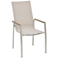 STAPELSESSEL in Holz, Metall, Textil Taupe, Edelstahlfarben  - Taupe/Edelstahlfarben, Konventionell, Holz/Textil (56/103/65cm) - Amatio