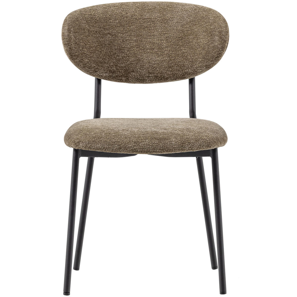 STUHL-SET 2 Stück  in Eisen Chenille  - Schwarz/Braun, MODERN, Textil/Metall (47/79/53cm) - Livetastic