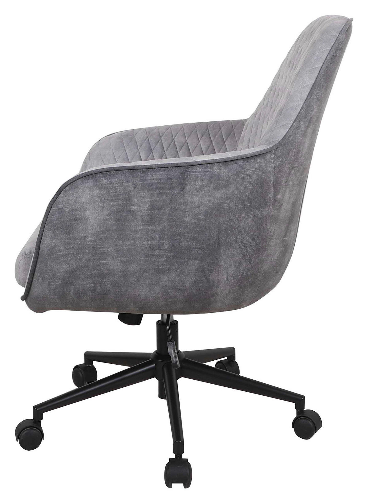 OTOČNÁ ŽIDLE, samet, světle šedá, tmavě šedá - černá/světle šedá, Design, kov/textil (63/93-98/71cm) - Novel