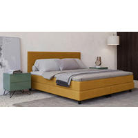BOXBETT 180/200 cm,  in Gelb, Matratze, Topper, H3 = fest  - Gelb/Schwarz, MODERN, Holzwerkstoff/Textil (180/200cm) - MID.YOU