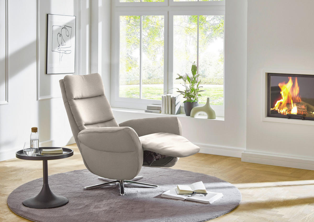 RELAXSESSEL in Textil Silberfarben  - Chromfarben/Silberfarben, Design, Textil/Metall (78/113/83cm) - Beldomo Speed