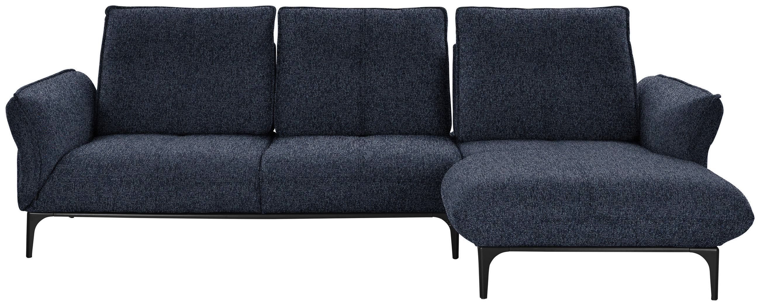 ECKSOFA in Webstoff Blau  277/182 cm  - Blau/Schwarz, Natur, Textil (277/182cm) - Valnatura