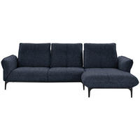 ECKSOFA in Webstoff Blau  277/182 cm  - Blau/Schwarz, Natur, Textil (277/182cm) - Valnatura