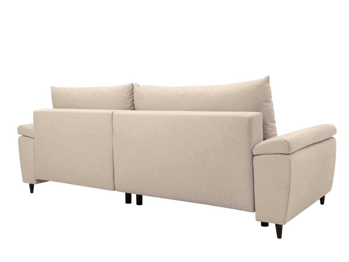 ECKSOFA GORDES Beige  - Beige/Schwarz, Design, Holz/Textil (248/174cm) - MID.YOU