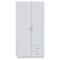 ORMAR SA KLASIČNIM VRATIMA bela  91/197/54 cm  - bela/srebrna, Dizajnerski, pločasti materijal/plastika (91/197/54cm) - Boxxx