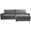 ECKSOFA in Struktur Grau  265/162 cm  - Schwarz/Grau, Design, Textil/Metall (265/162cm) - MID.YOU