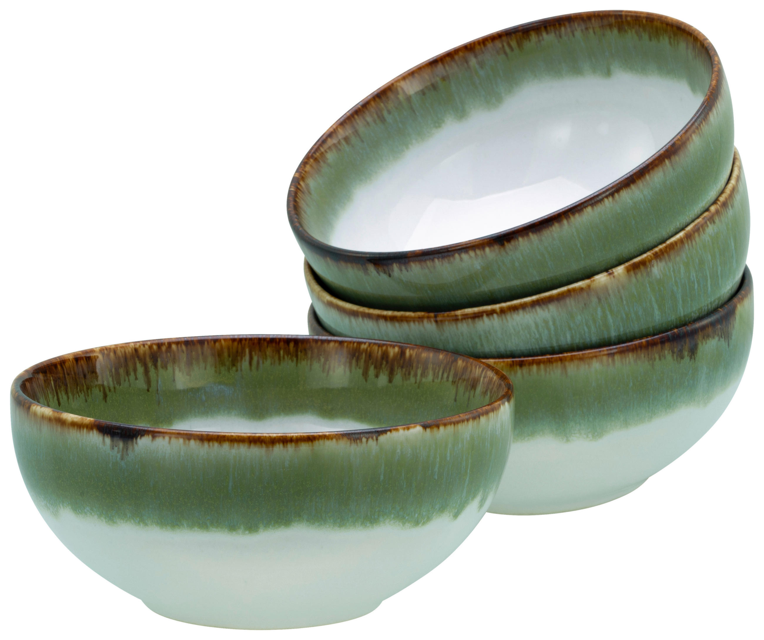 SKÅLSET 4 delar Cascade - vit/grön, Design, keramik - Creatable
