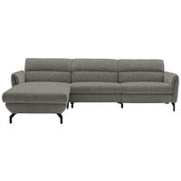 ECKSOFA in Chenille Greige  187/299 cm  - Greige/Schwarz, Design, Textil/Metall (187/299cm) - Schöner Wohnen