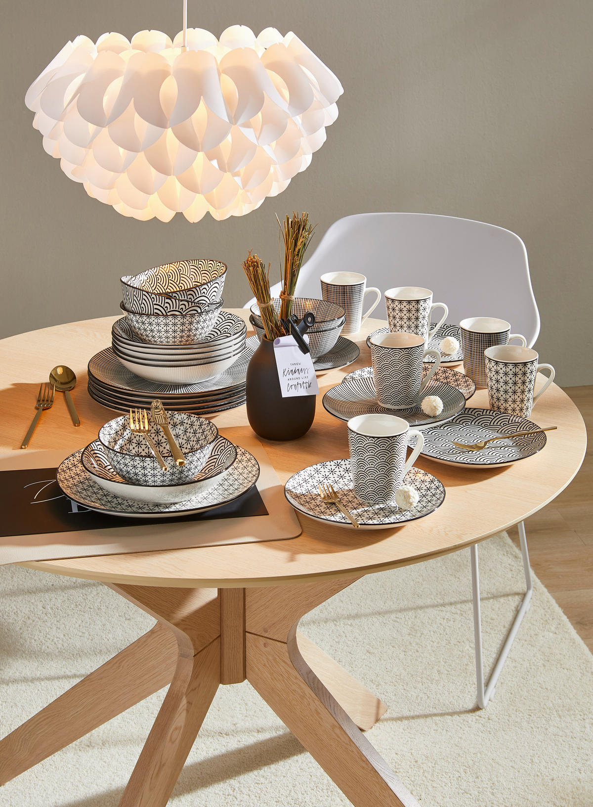 KOMBINOVANÝ SERVIS Tokyo 30-dielne  - čierna/biela, Trend, keramika - Novel