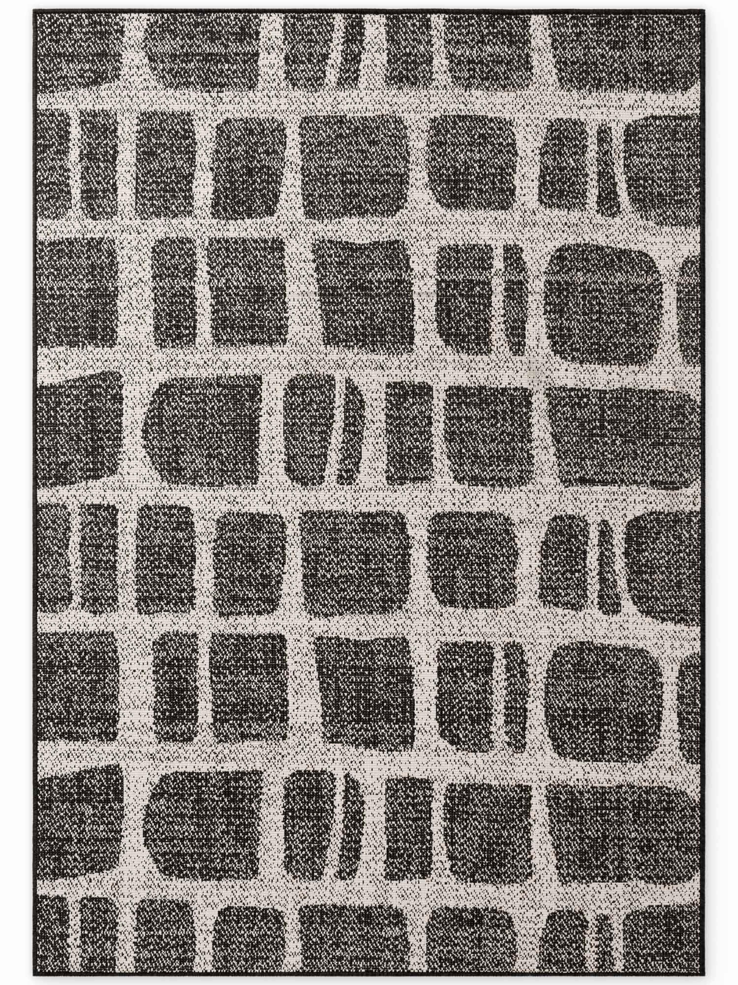 FLACHWEBETEPPICH 200/300 cm Haringey Schwarz, Weiß rechteckig  - Schwarz/Weiß, Design, Kunststoff (200/300cm)