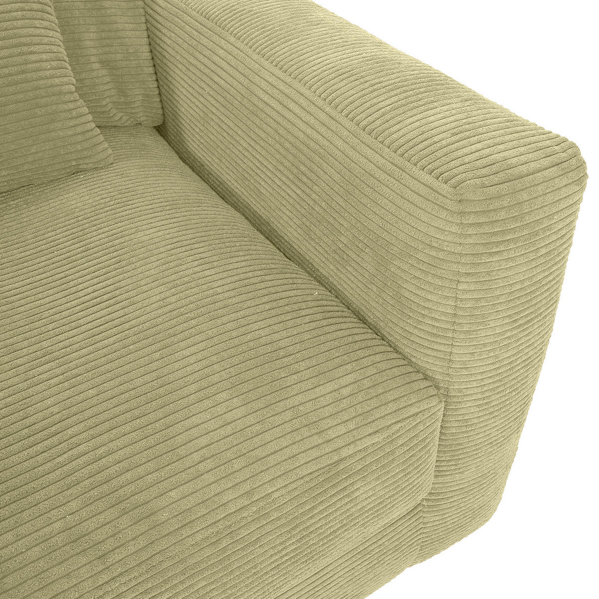 BIGSOFA Cord Hellgrün  - Schwarz/Hellgrün, KONVENTIONELL, Kunststoff/Textil (260/66/115cm) - Carryhome