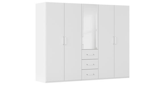 DREHTÜRENSCHRANK  in Weiß  - Weiß, Design, Glas/Holzwerkstoff (251/197/60cm) - Novel