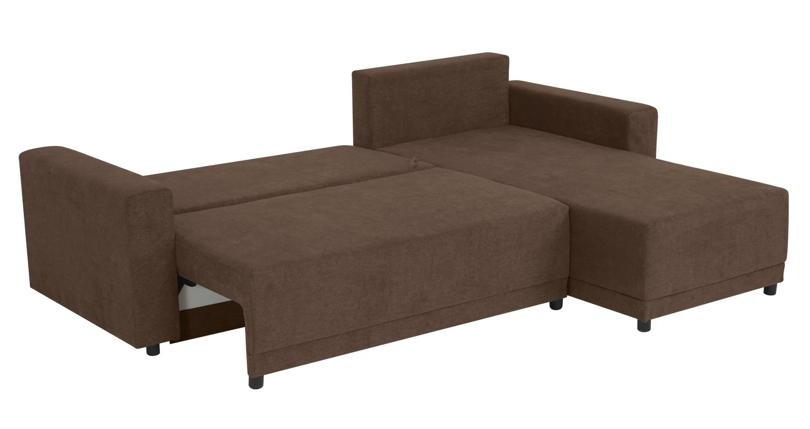 ECKSOFA Braun Mikrofaser  - Schwarz/Braun, Design, Kunststoff/Textil (178/248cm) - MID.YOU