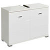 WASCHBECKENUNTERSCHRANK 80/57/31 cm  - Weiß Hochglanz/Silberfarben, Basics, Holzwerkstoff/Kunststoff (80/57/31cm) - Livetastic