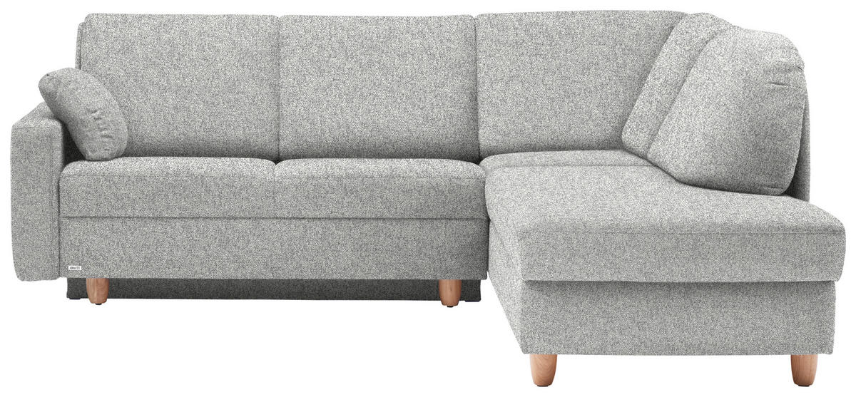 ECKSOFA  in Mikrovelours Naturfarben  227/208 cm  - Eichefarben/Rot, KONVENTIONELL, Holz/Textil (227/208cm) - Sedda