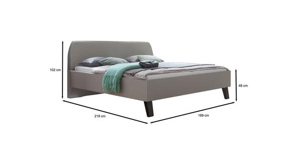 BETT 180/200 cm  in Braun, Grau  - Braun/Grau, Design, Metall (180/200cm) - Dieter Knoll