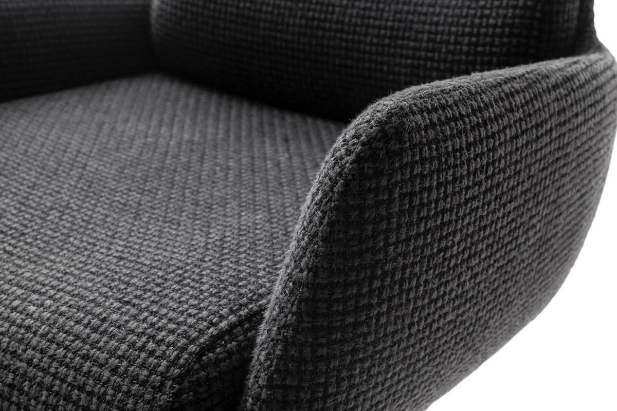 BARHOCKER in Metall, Textil Anthrazit, Edelstahlfarben  - Edelstahlfarben/Anthrazit, Design, Textil/Metall (54/84/52cm) - Dieter Knoll