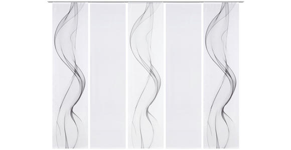 FLÄCHENVORHANG in Grau, Weiß halbtransparent - Weiß/Grau, Design, Textil (60/245cm) - Novel