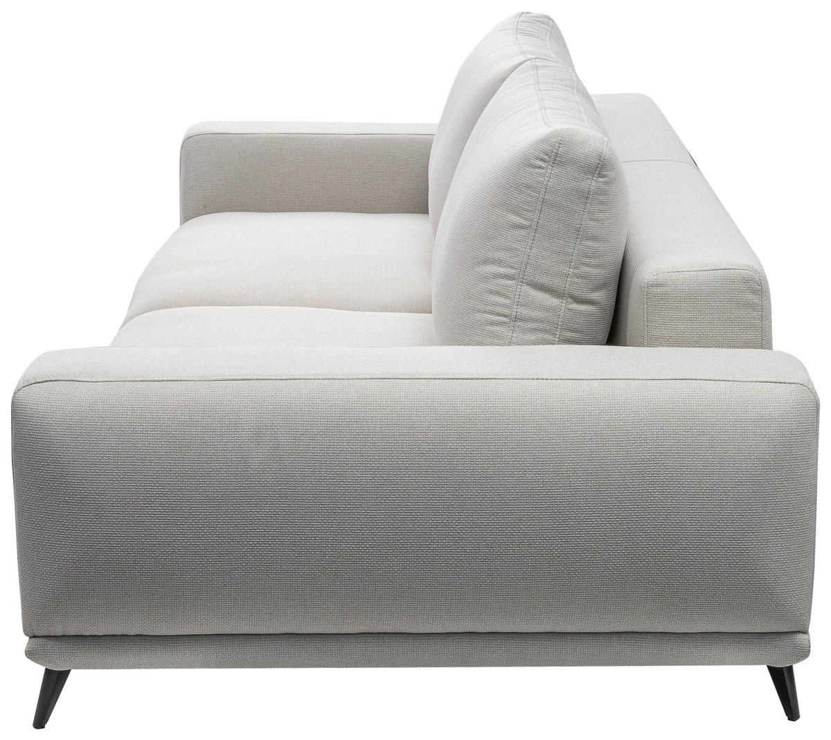 2-SITZER-SOFA in Webstoff Creme  - Creme/Schwarz, Modern, Textil/Metall (202/89/115cm) - MID.YOU