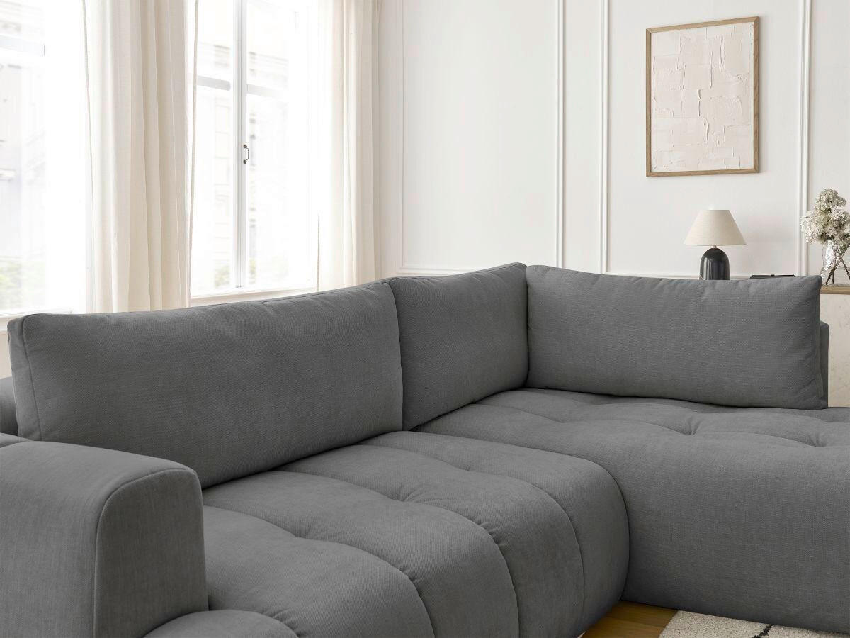 ECKSCHLAFSOFA FUJI Leinenoptik Dunkelgrau  inkl.  - Dunkelgrau/Schwarz, MODERN, Kunststoff/Textil (282/204cm)