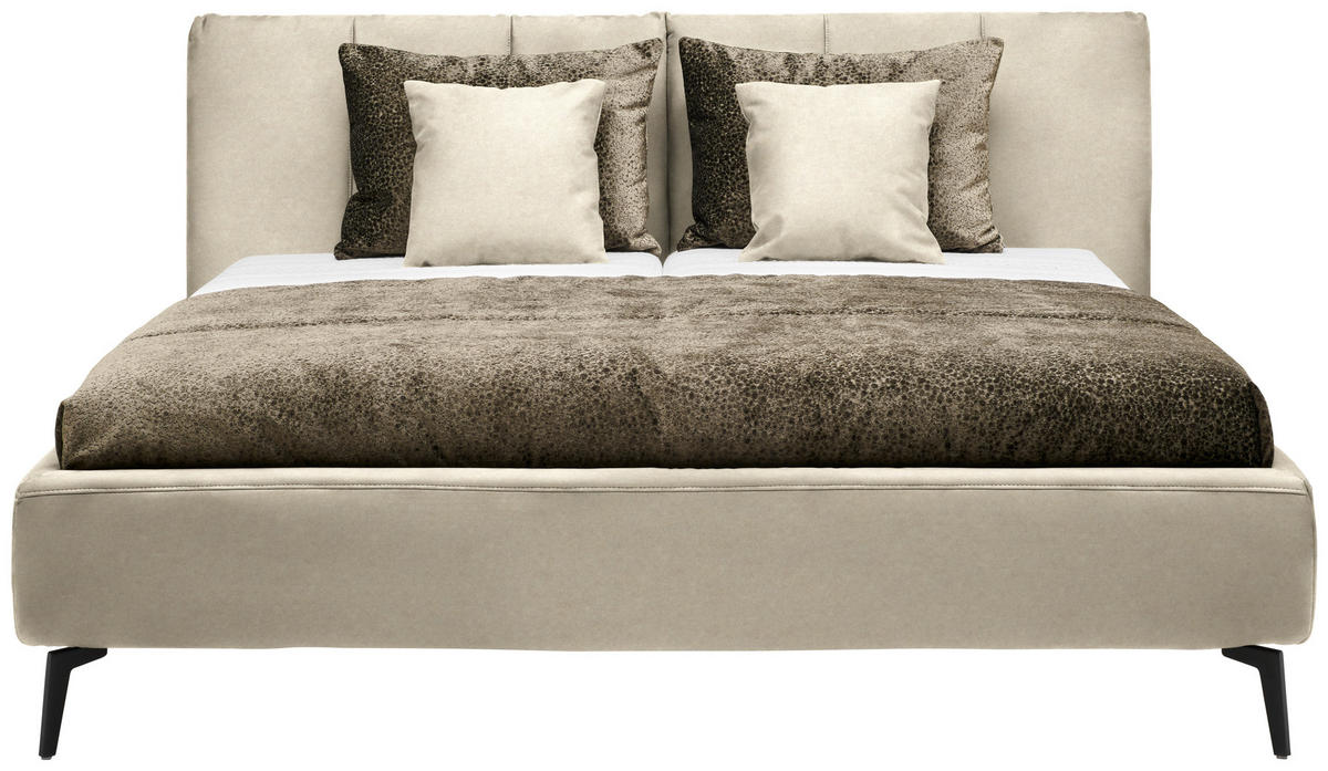 POLSTERBETT 180/200 cm  Beige  - Weiss/Beige, Design, Holz/Textil (180/200cm) - Johann Jakob