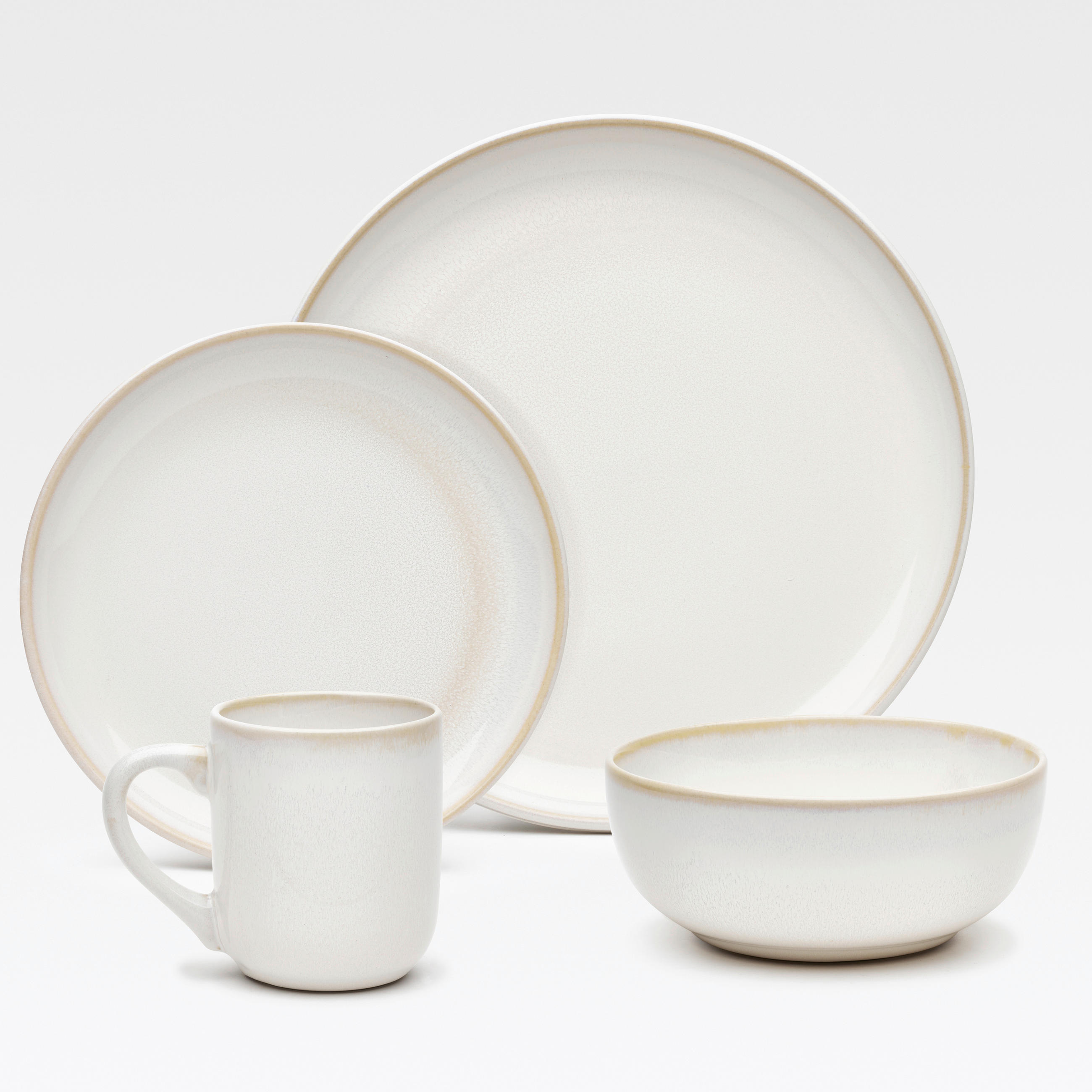 KOMBISERVICE Creme Vigo 16-teilig 4 Personen  - Creme, Basics, Keramik - Van Well