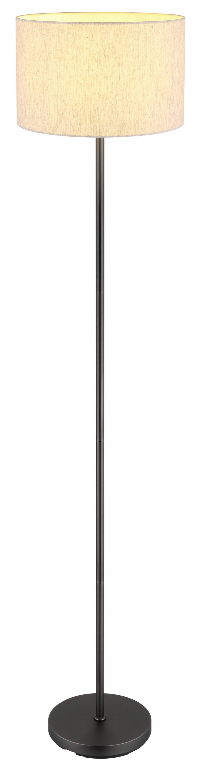 STOJACÍ LAMPA, 35/160 cm  - černá/krémová, Design, kov/textil (35/160cm) - Globo