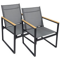 GARTENSTUHL-SET Metall, Kunststoff Anthrazit  - Honigeiche/Anthrazit, MODERN, Holzwerkstoff/Kunststoff (54/83/65cm) - MID.YOU
