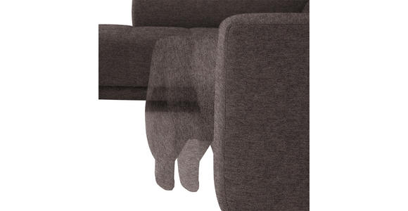 ECKSOFA in Mikrofaser Braun  - Schwarz/Braun, Design, Textil/Metall (207/301cm) - Xora