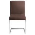 SCHWINGSTUHL  in Stahl Mikrofaser  - Edelstahlfarben/Braun, Design, Textil/Metall (45/91/58cm) - Moderano