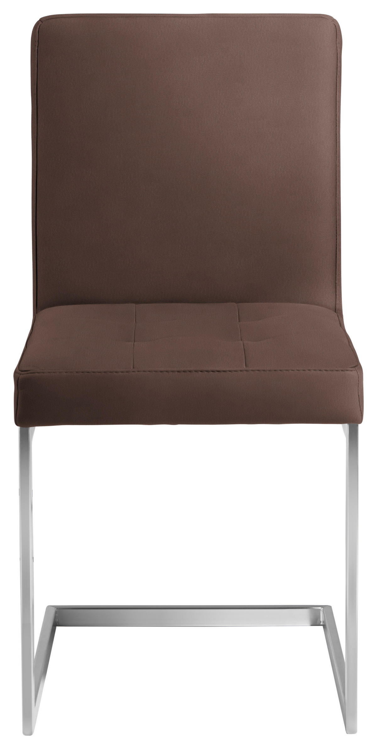 SCHWINGSTUHL  in Stahl Mikrofaser  - Edelstahlfarben/Braun, Design, Textil/Metall (45/91/58cm) - Moderano