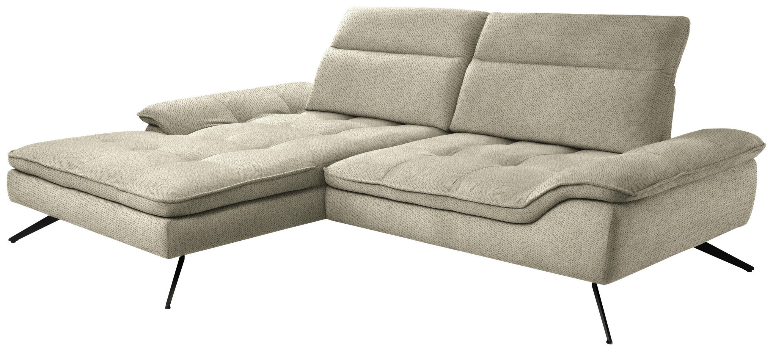 Thumbnail - Stylife Ecksofa, Cappuccino, Textil, 4-Sitzer, Ottomane links, L-Form, 288x179-202 cm, Stoffauswahl, seitenverkehrt erhä...