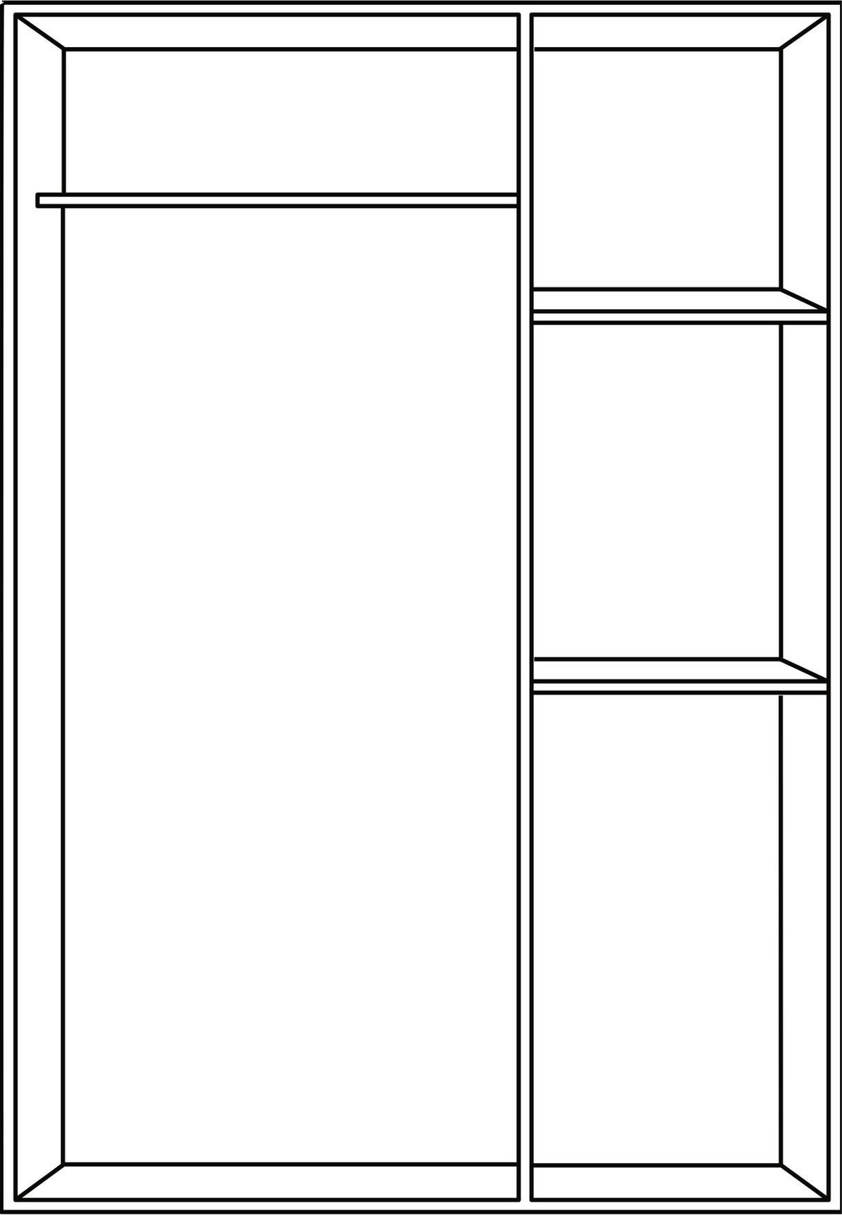 DREHTÜRENSCHRANK in Weiss, Weiss Hochglanz  - Weiss Hochglanz/Weiss, Konventionell, Holzwerkstoff/Kunststoff (136/197/54cm) - Carryhome
