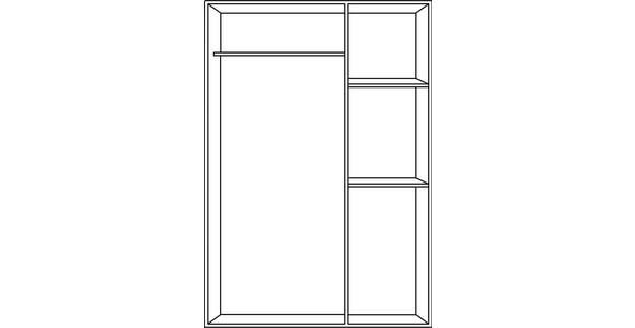 DREHTÜRENSCHRANK 136/197/54 cm 3-türig  - Weiß Hochglanz/Alufarben, KONVENTIONELL, Holzwerkstoff/Kunststoff (136/197/54cm) - Carryhome